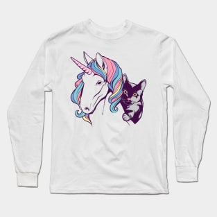 UNICORN AND CAT lovely and cute cartoon design gift Long Sleeve T-Shirt